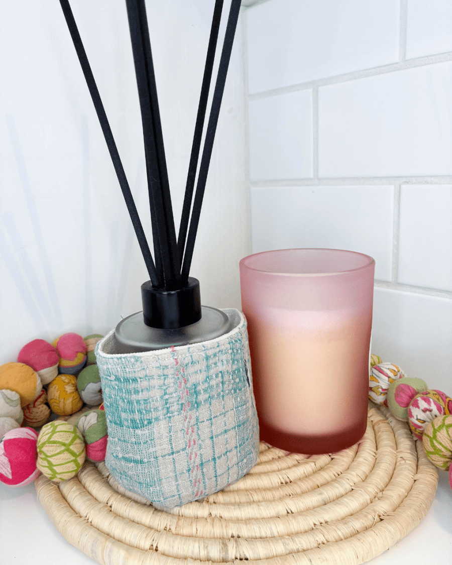 Vintage Kantha Basket | 3 in - Asha Project Kantha - Saree - Handmade