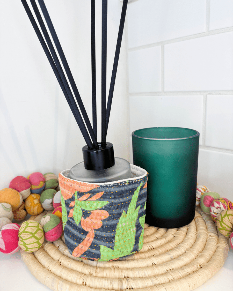 Vintage Kantha Basket | 3 in - Asha Project Kantha - Saree - Handmade