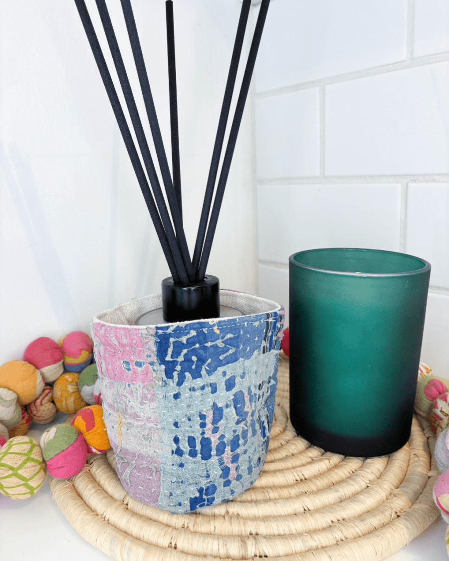 Vintage Kantha Basket | 3 in - Asha Project Kantha - Saree - Handmade