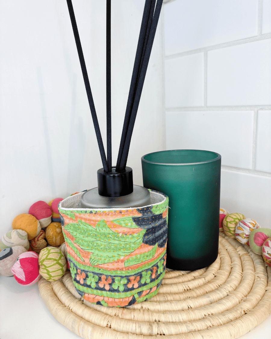 Vintage Kantha Basket | 3 in - Asha Project Kantha - Saree - Handmade