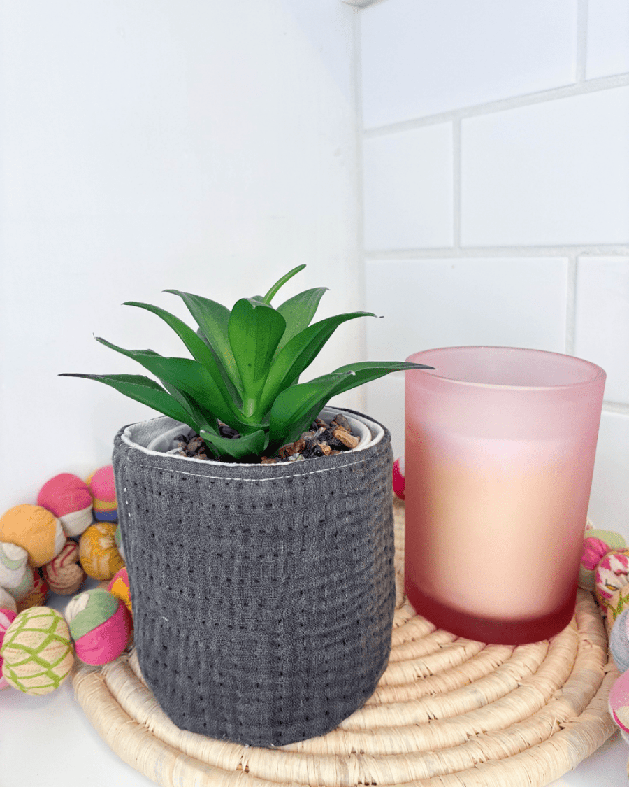 Vintage Kantha Basket | 4 in - Asha Project Kantha - Saree - Handmade