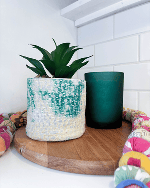 Vintage Kantha Basket | 4 in - Asha Project Kantha - Saree - Handmade