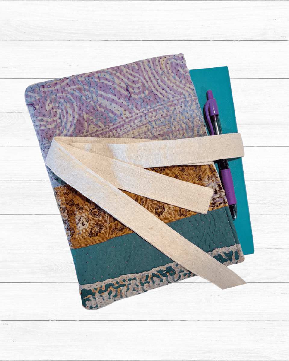 Vintage Kantha Book Cover - Asha Project Kantha-Saree-Handmade