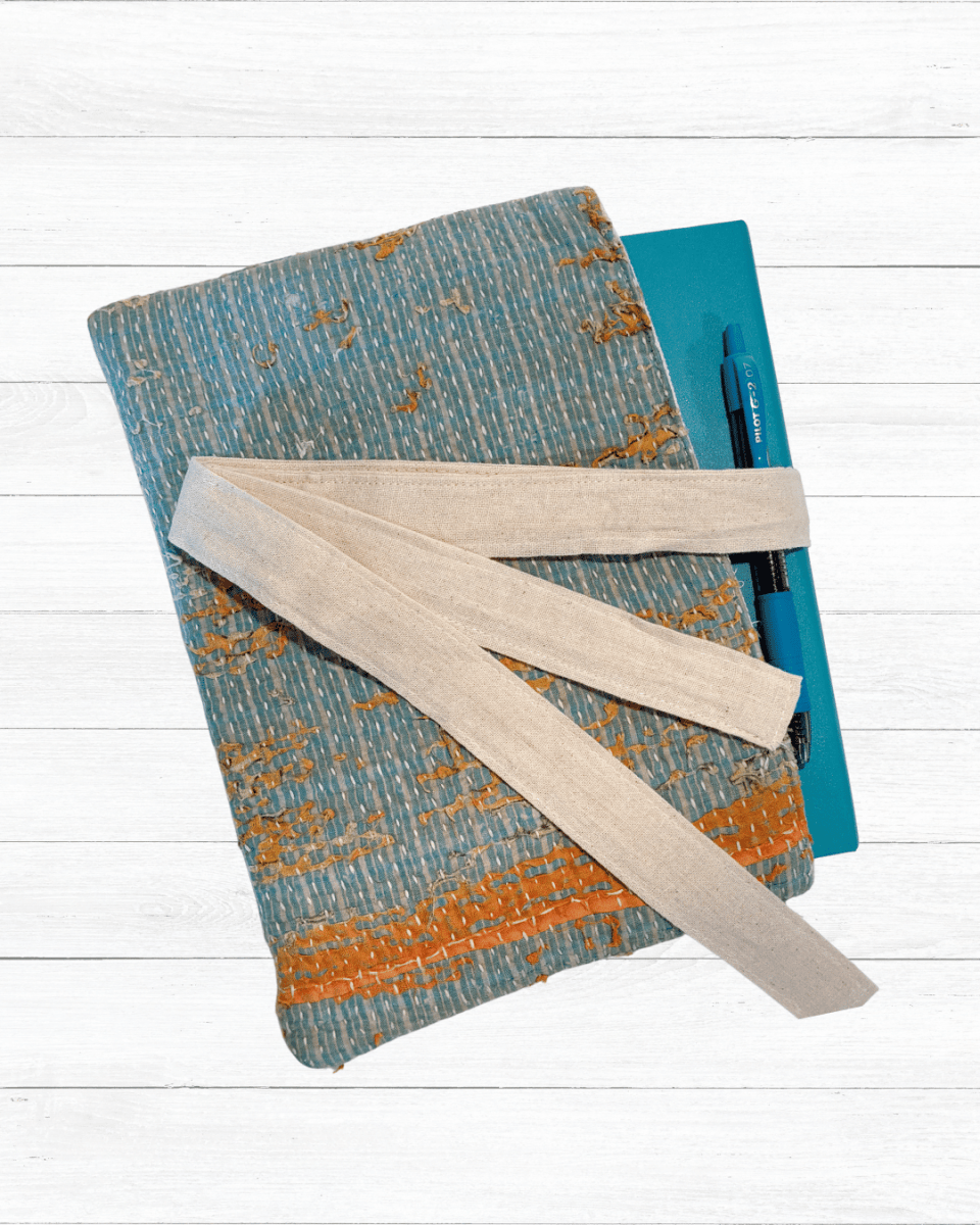 Vintage Kantha Book Cover - Asha Project Kantha-Saree-Handmade