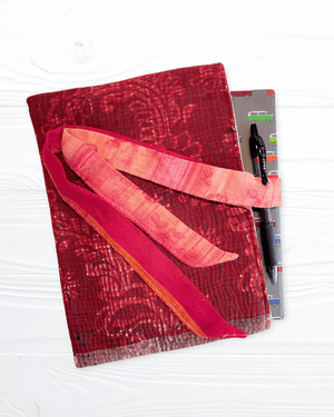 Vintage Kantha Book Sleeve - Asha Project Kantha - Saree - Handmade