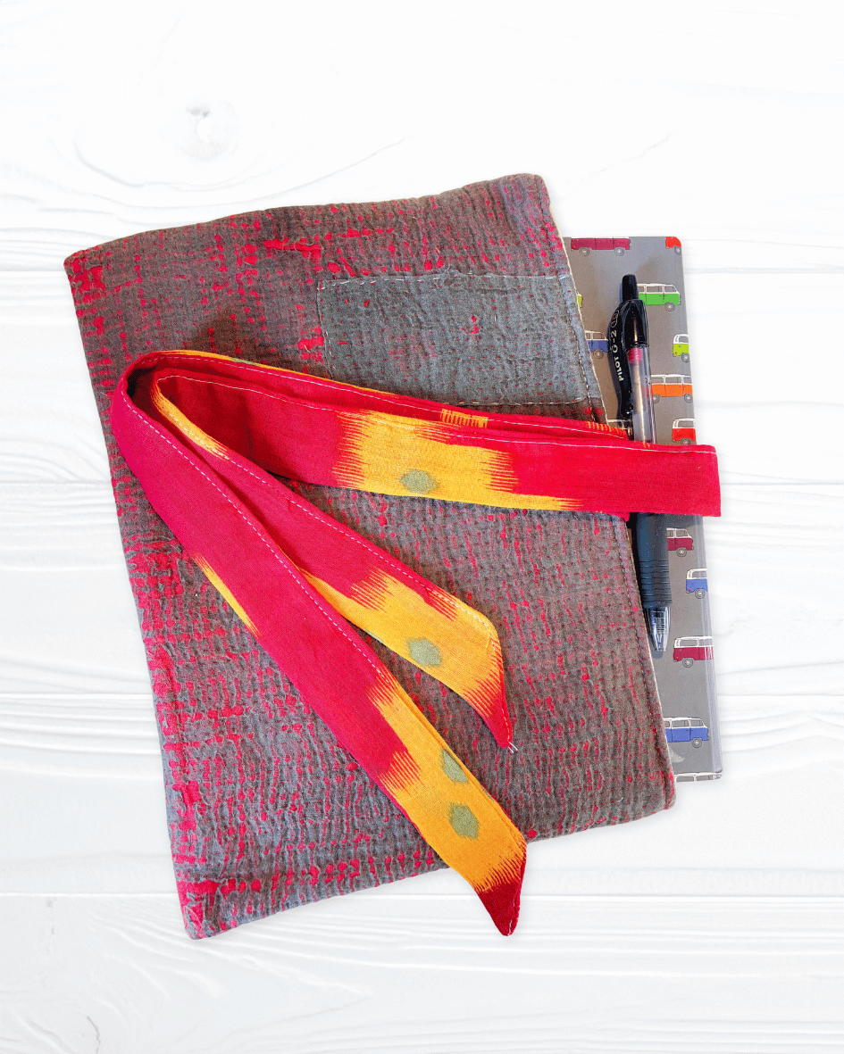 Vintage Kantha Book Sleeve - Asha Project Kantha - Saree - Handmade