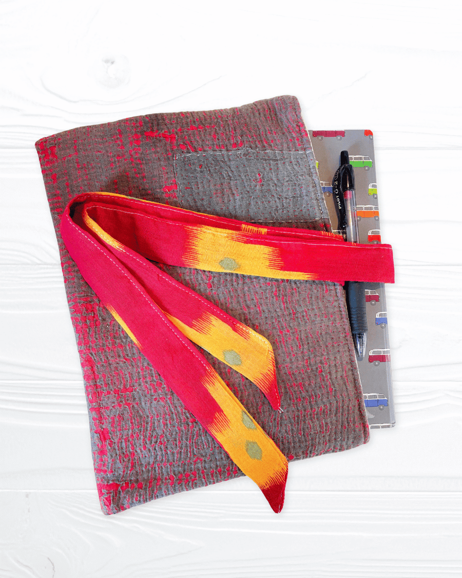Vintage Kantha Book Sleeve - Asha Project Kantha - Saree - Handmade