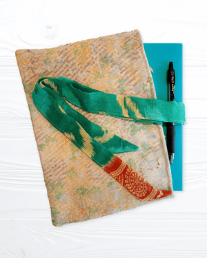 Vintage Kantha Book Sleeve - Asha Project Kantha - Saree - Handmade