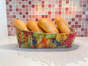 Vintage Kantha Bread Basket | Large - Asha Project Kantha - Saree - Handmade