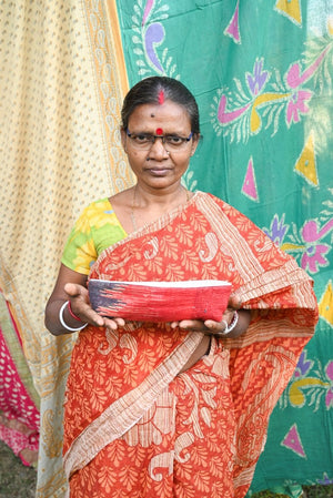 Vintage Kantha Bread Basket | Large - Asha Project Kantha - Saree - Handmade