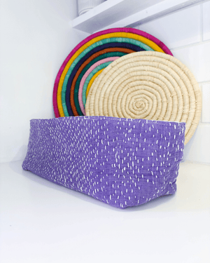 Vintage Kantha Bread Basket | Large - Asha Project Kantha - Saree - Handmade