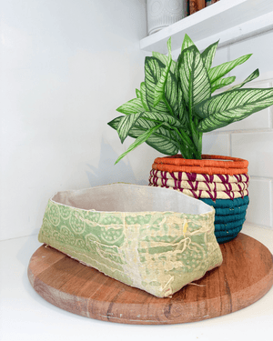Vintage Kantha Bread Basket | Small - Asha Project Kantha - Saree - Handmade