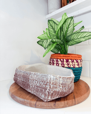 Vintage Kantha Bread Basket | Small - Asha Project Kantha - Saree - Handmade