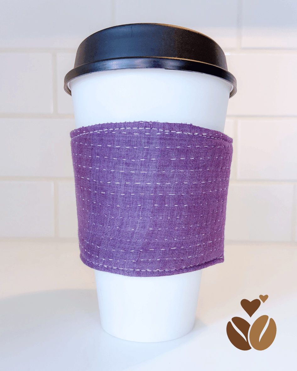 Vintage Kantha Coffee Cozy - Asha Project Kantha - Saree - Handmade