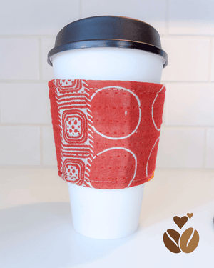 Vintage Kantha Coffee Cozy - Asha Project Kantha - Saree - Handmade