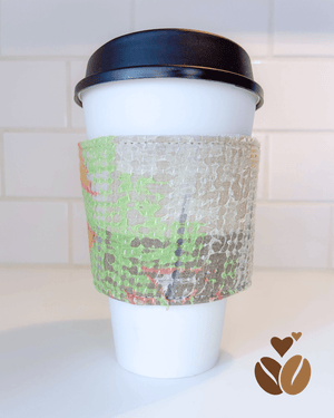 Vintage Kantha Coffee Cozy - Asha Project Kantha - Saree - Handmade