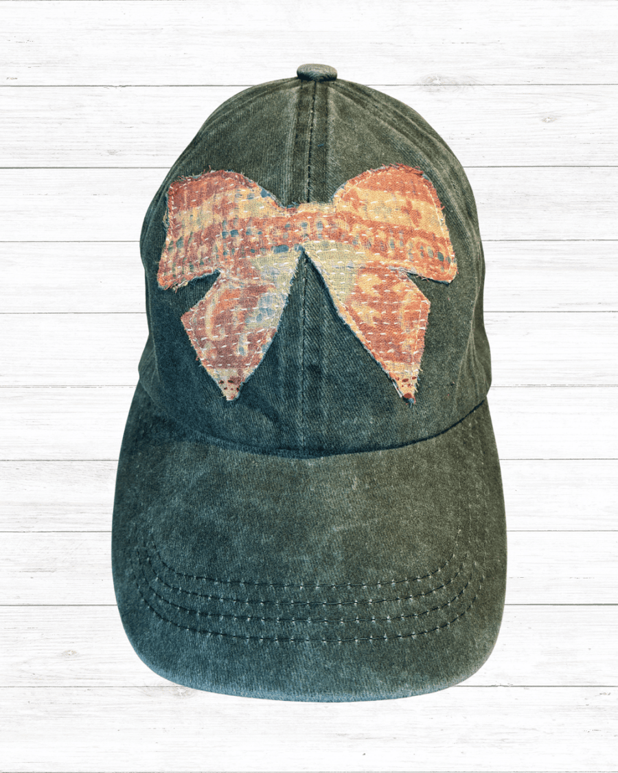 Vintage Kantha Hat | Bow - Asha Project Kantha - Saree - Handmade