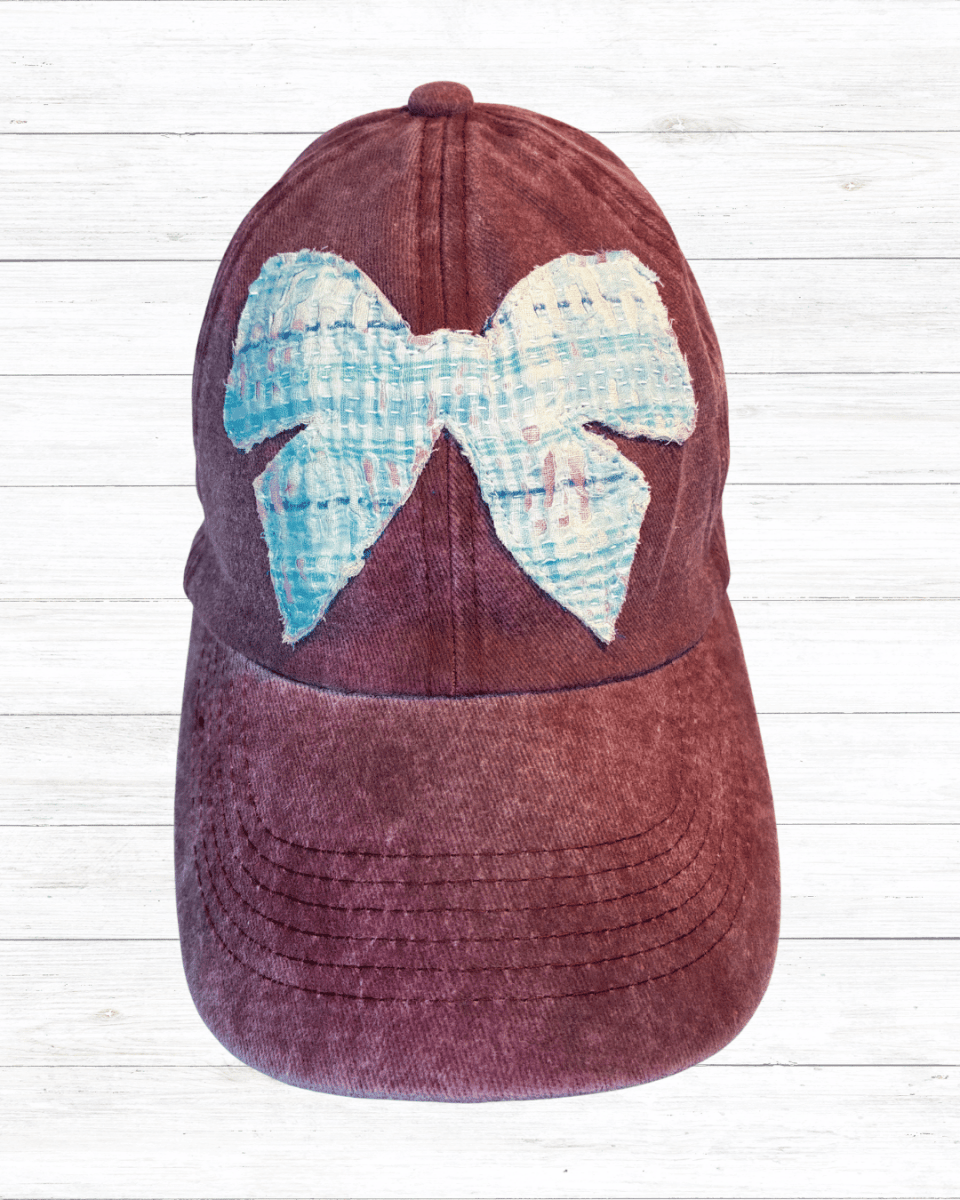 Vintage Kantha Hat | Bow - Asha Project Kantha - Saree - Handmade