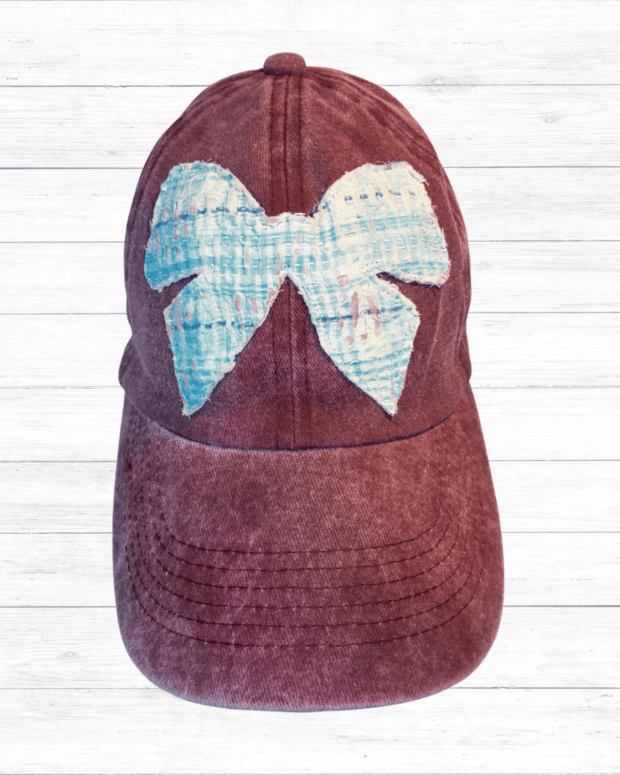 Vintage Kantha Hat | Bow - Asha Project Kantha - Saree - Handmade
