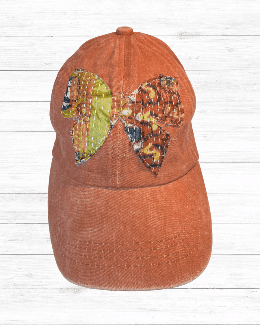 Vintage Kantha Hat | Bow - Asha Project Kantha - Saree - Handmade