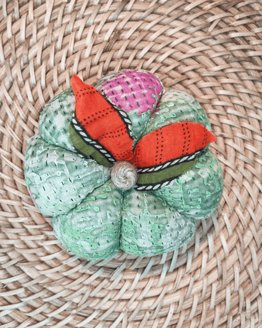 Vintage Kantha Pumpkin | Medium - Asha Project Kantha-Saree-Handmade