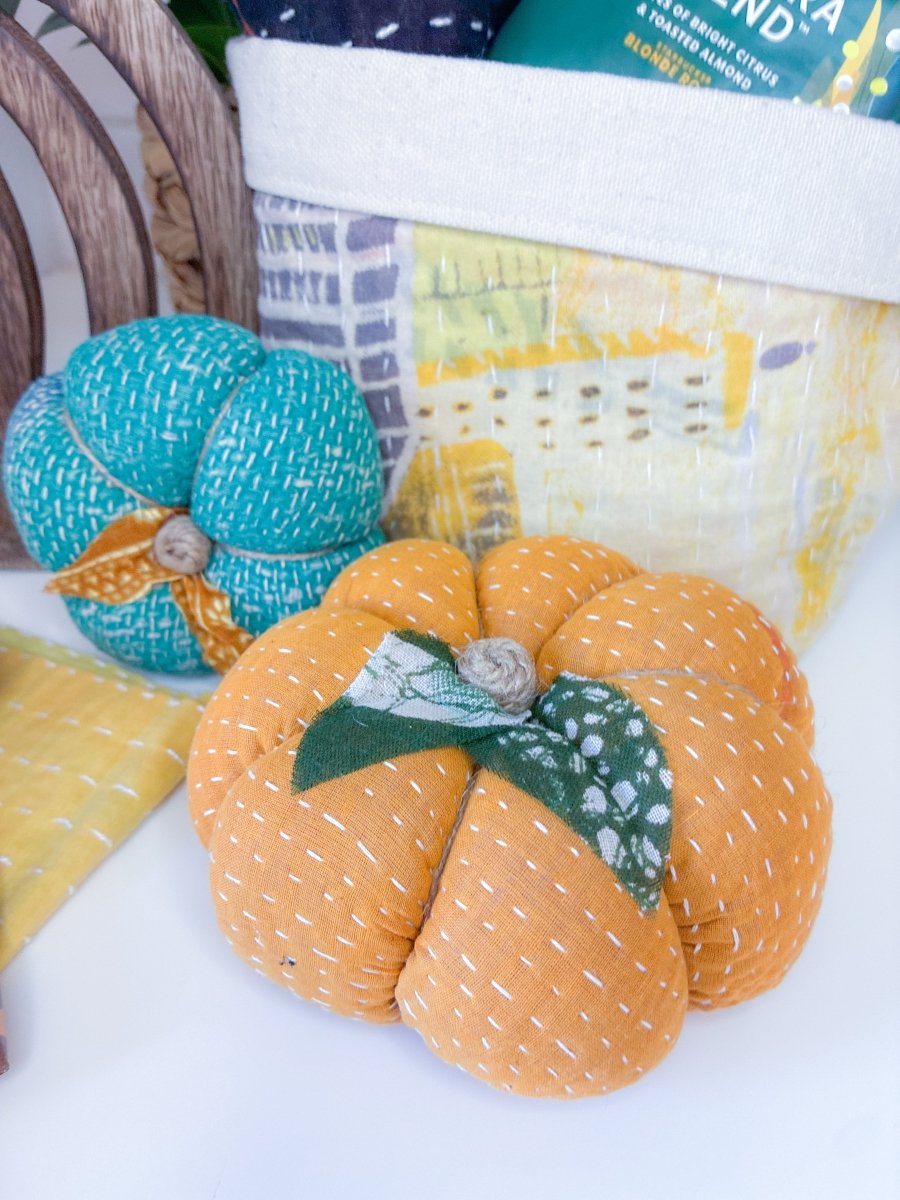 Vintage Kantha Pumpkin | Medium - Asha Project Kantha-Saree-Handmade