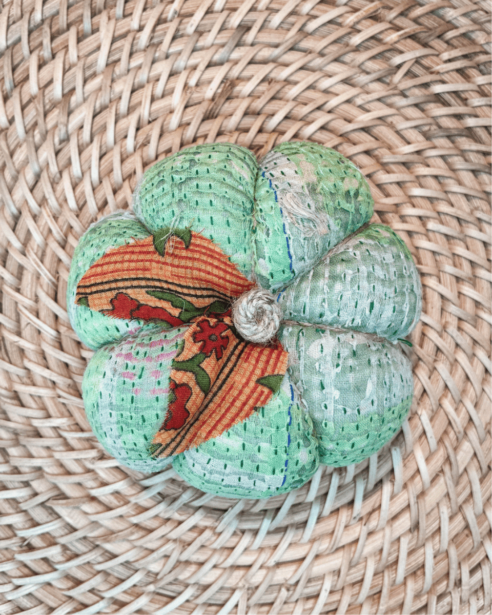 Vintage Kantha Pumpkin | Medium - Asha Project Kantha-Saree-Handmade