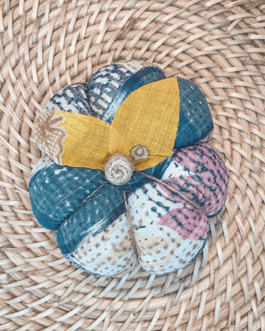 Vintage Kantha Pumpkin | Medium - Asha Project Kantha-Saree-Handmade