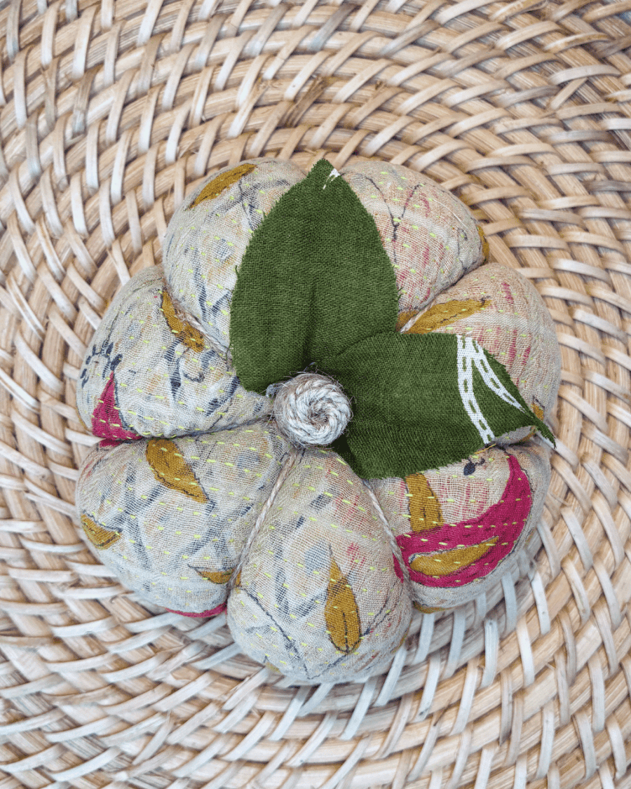 Vintage Kantha Pumpkin | Medium - Asha Project Kantha-Saree-Handmade