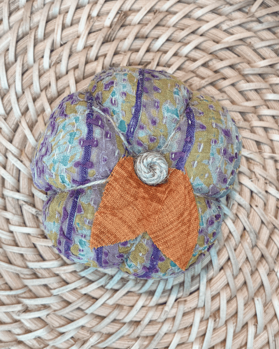 Vintage Kantha Pumpkin | Small - Asha Project Kantha-Saree-Handmade