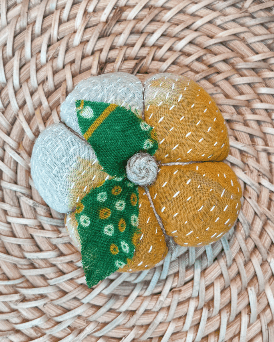 Vintage Kantha Pumpkin | Small - Asha Project Kantha-Saree-Handmade