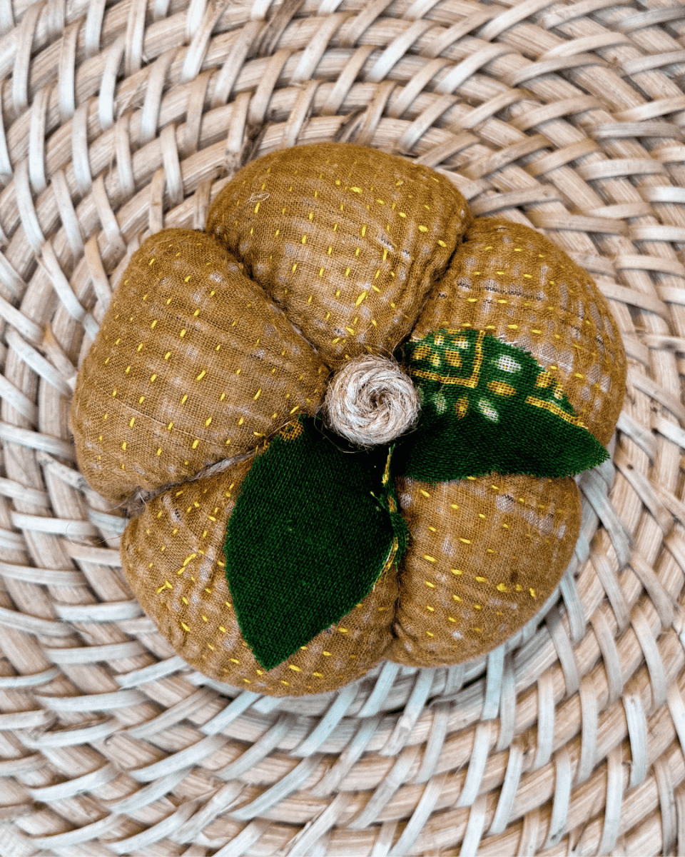 Vintage Kantha Pumpkin | Small - Asha Project Kantha-Saree-Handmade