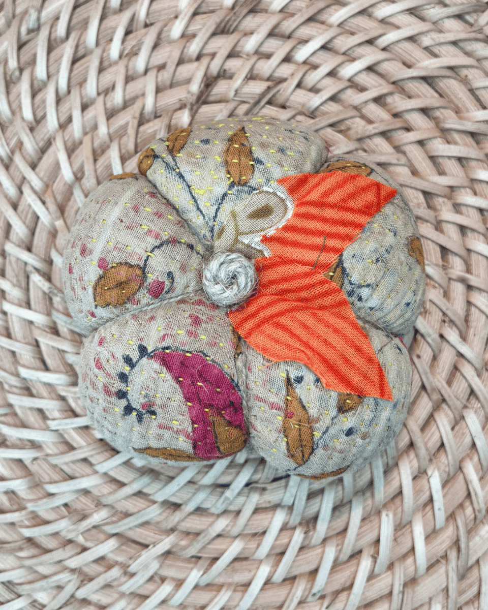 Vintage Kantha Pumpkin | Small - Asha Project Kantha-Saree-Handmade