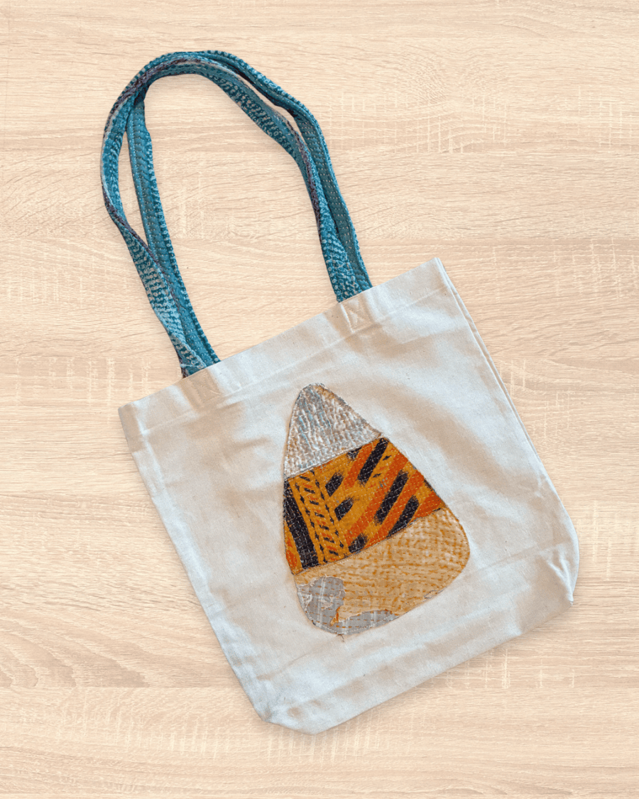 Vintage Kantha Tote | Candy Corn - Asha Project Kantha-Saree-Handmade