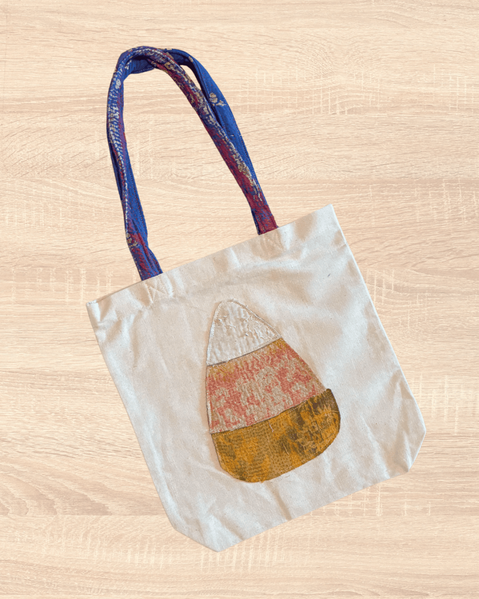 Vintage Kantha Tote | Candy Corn - Asha Project Kantha-Saree-Handmade