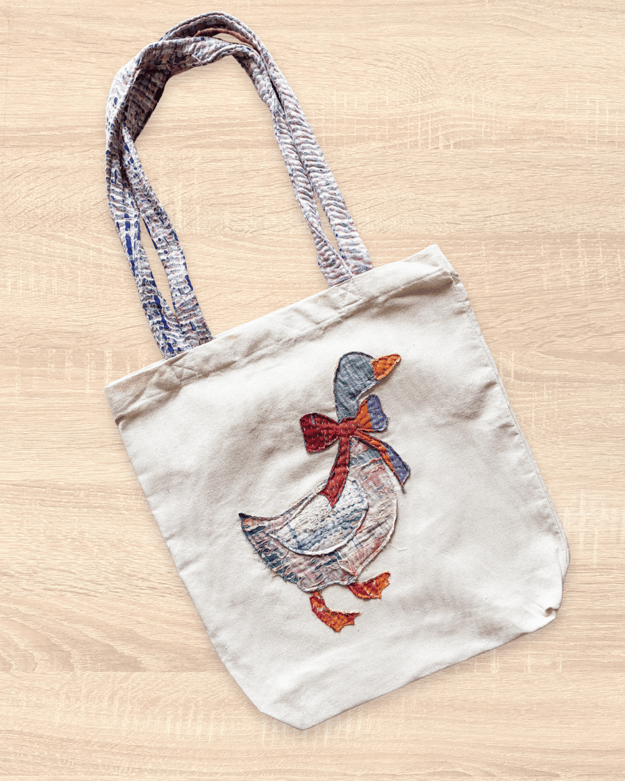 Vintage Kantha Tote | Goose - Asha Project Kantha - Saree - Handmade