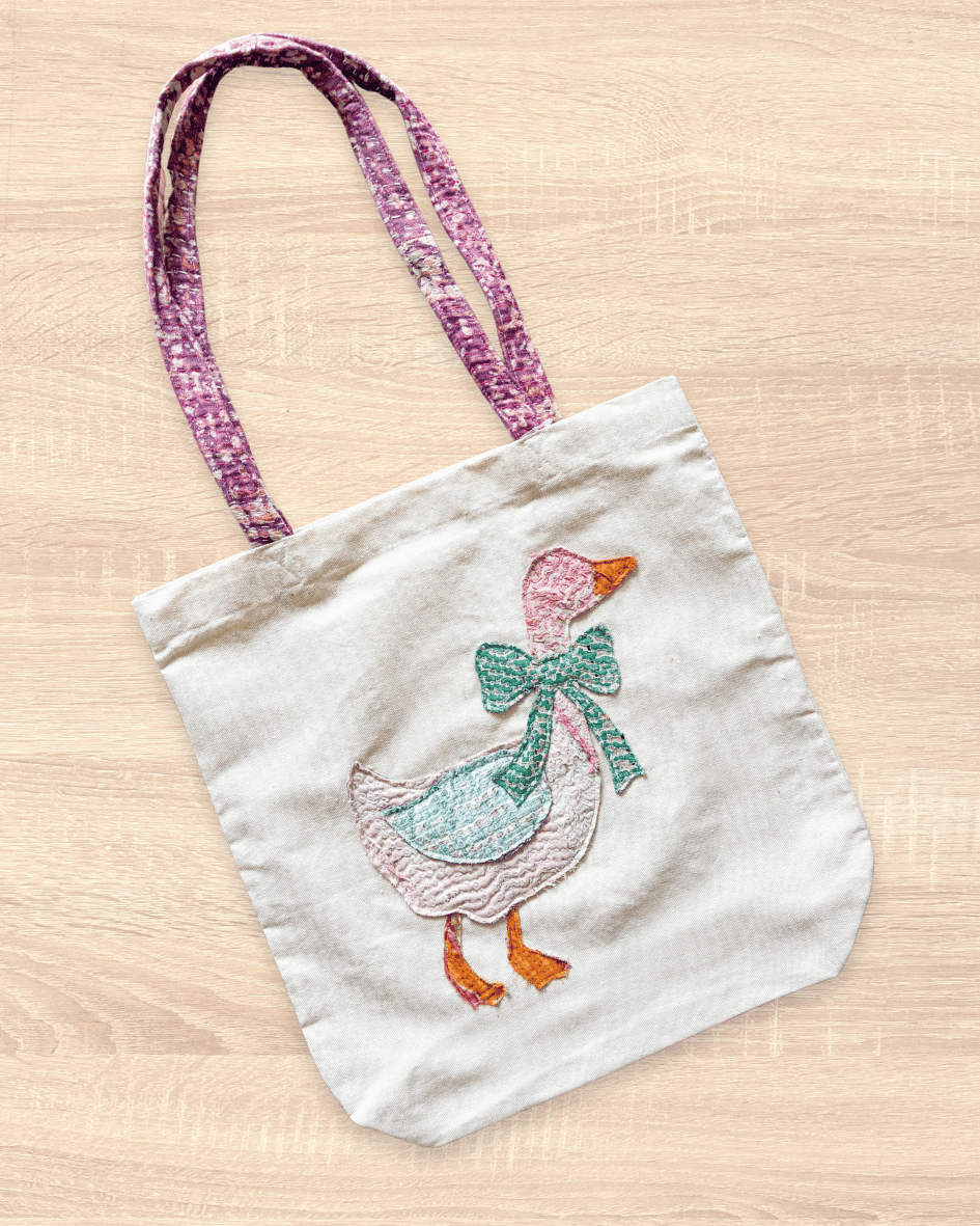 Vintage Kantha Tote | Goose - Asha Project Kantha - Saree - Handmade