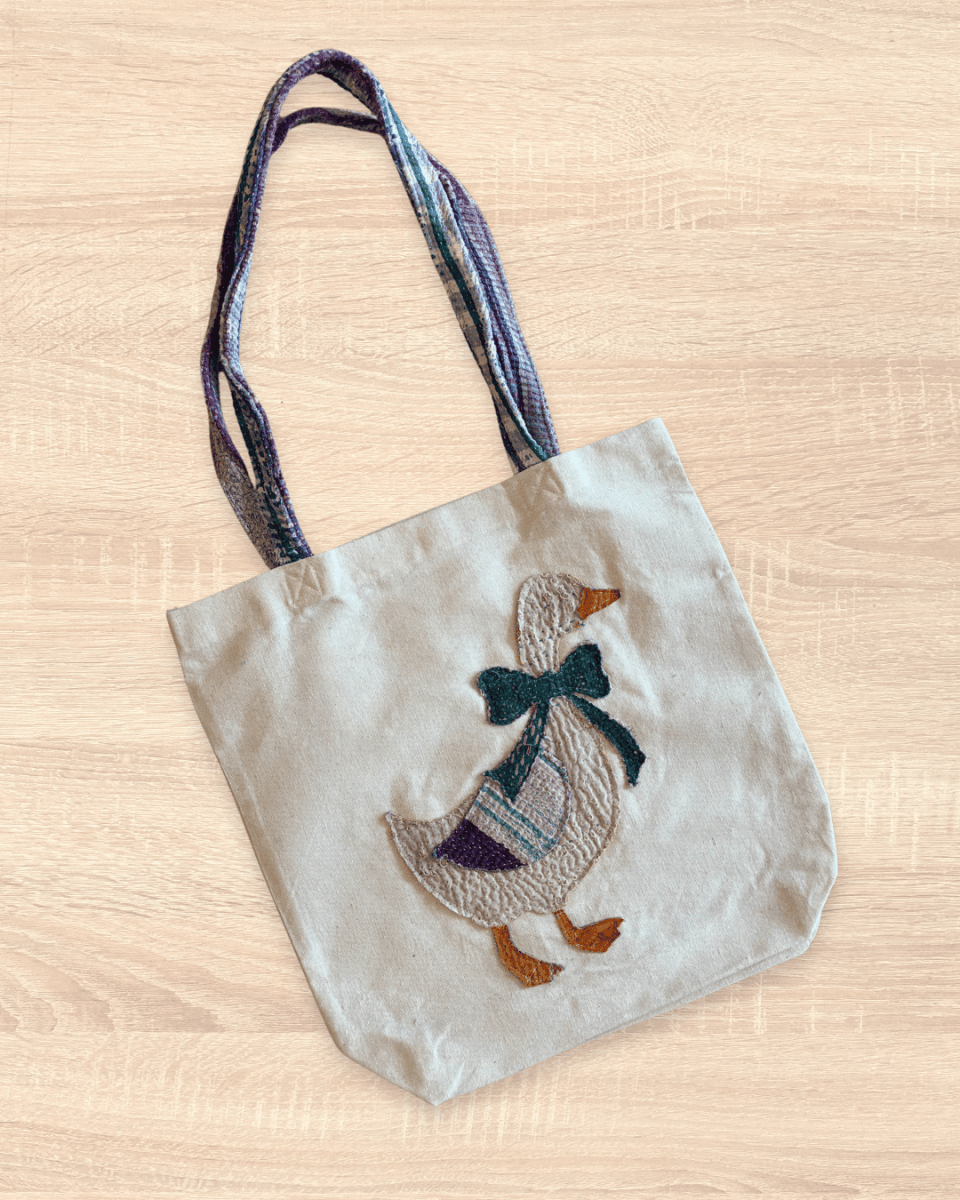 Vintage Kantha Tote | Goose - Asha Project Kantha - Saree - Handmade