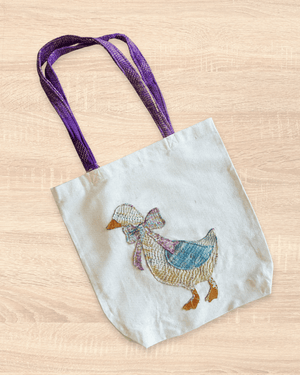 Vintage Kantha Tote | Goose - Asha Project Kantha - Saree - Handmade