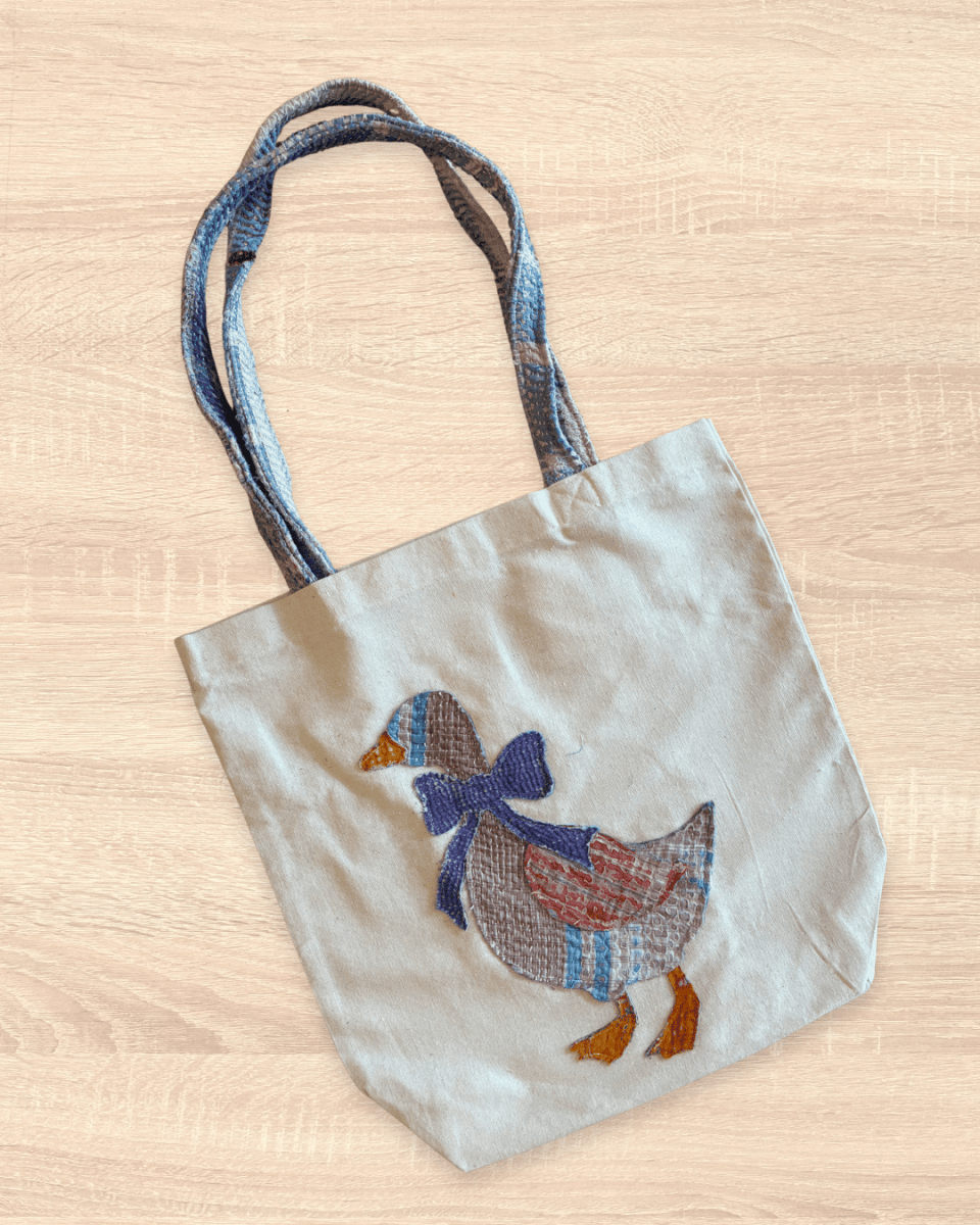 Vintage Kantha Tote | Goose - Asha Project Kantha - Saree - Handmade