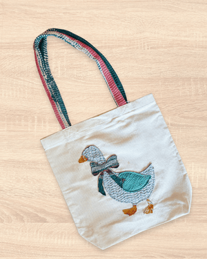 Vintage Kantha Tote | Goose - Asha Project Kantha - Saree - Handmade