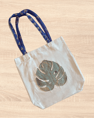 Vintage Kantha Tote | Monstera - Asha Project Kantha-Saree-Handmade