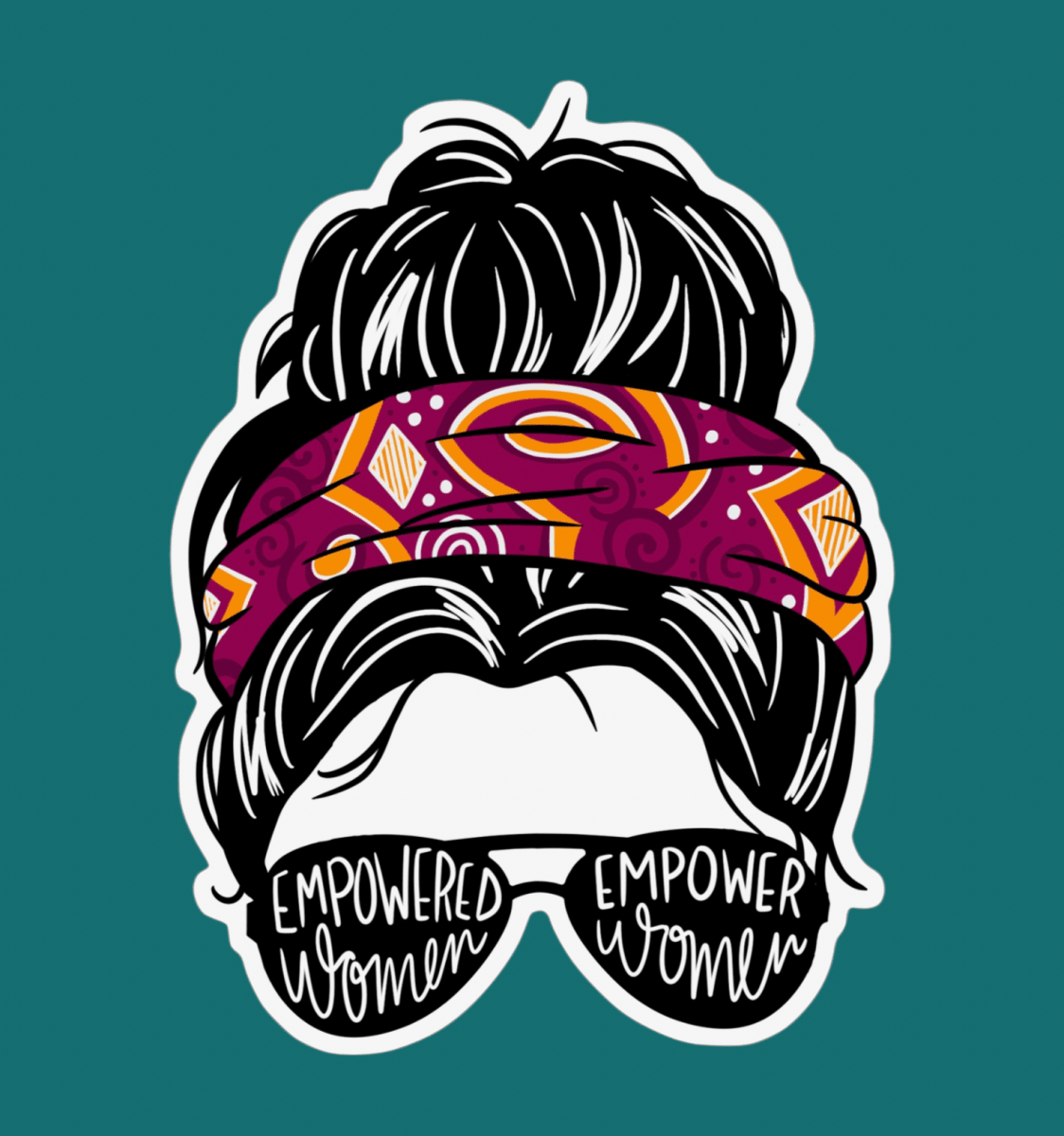 WS Empowered Women Empower Women | Large Vinyl Sticker - Asha Project Kantha - Saree - Handmade