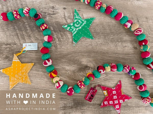 WS Kantha Christmas Ornament | Star - Asha Project Kantha - Saree - Handmade