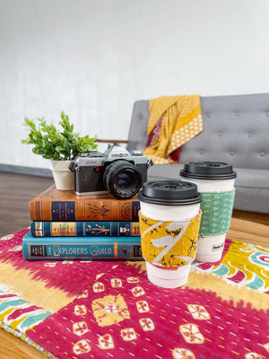 WS Kantha Coffee Cozy - Asha Project Kantha - Saree - Handmade