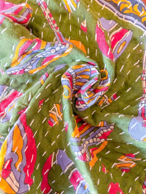 WS Kantha Dish Cloth - Asha Project Kantha - Saree - Handmade