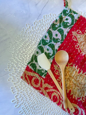 WS Kantha Dish Cloth | Christmas - Asha Project Kantha - Saree - Handmade