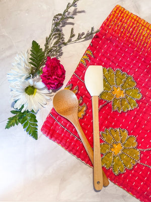 WS Kantha Dish Cloth | Spring Vibes - Asha Project Kantha - Saree - Handmade