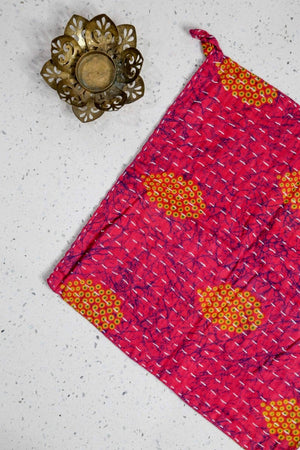 WS Kantha Dish Cloth | Valentine's Day - Asha Project Kantha - Saree - Handmade