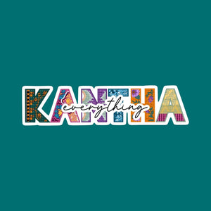 WS Kantha Everything | Vinyl Sticker | 4.8 in x 1.1 in - Asha Project Kantha - Saree - Handmade
